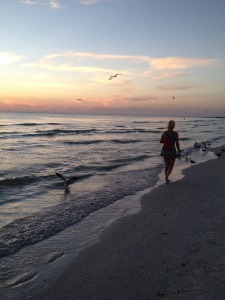 Lissy and a Florida sunset.